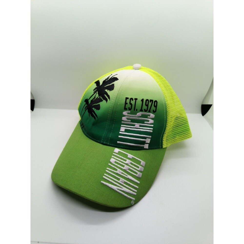 Schlitterbahn Est. 1979 Water Park Braunfels Ball Cap Mesh Back Neon Hat Green